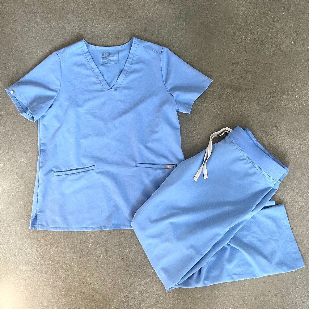 FIGS Ceil Blue Scrub Set Womens Large
